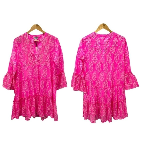 Juliet Dunn | NWT Flare Sleeve Mini Dress in Fuchsia - Size Medium - Picture 4 of 9